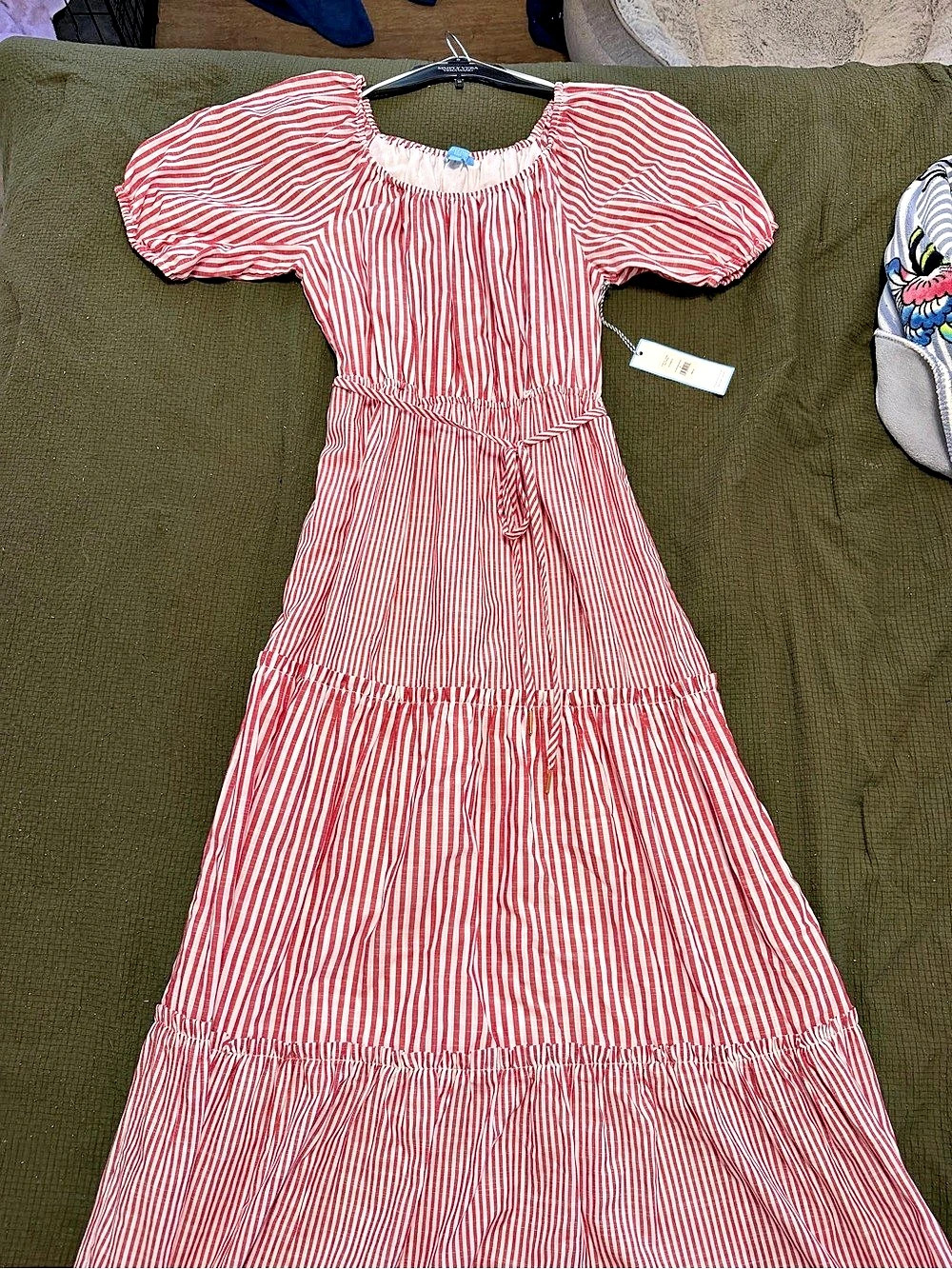 Draper James Striped Maxi Dress in Red & White Size Medium NWT